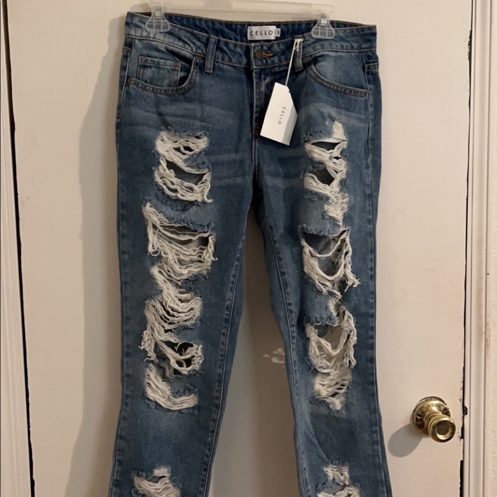 Cello super distressed boyfriend jeans